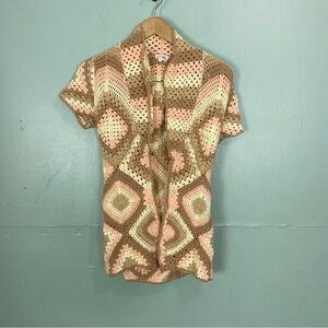 Chasing Unicorns Crochet Wrap Cardigan Sweater Medium